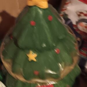 VINTAGE CHRISTMAS TREE COOKIE JAR.